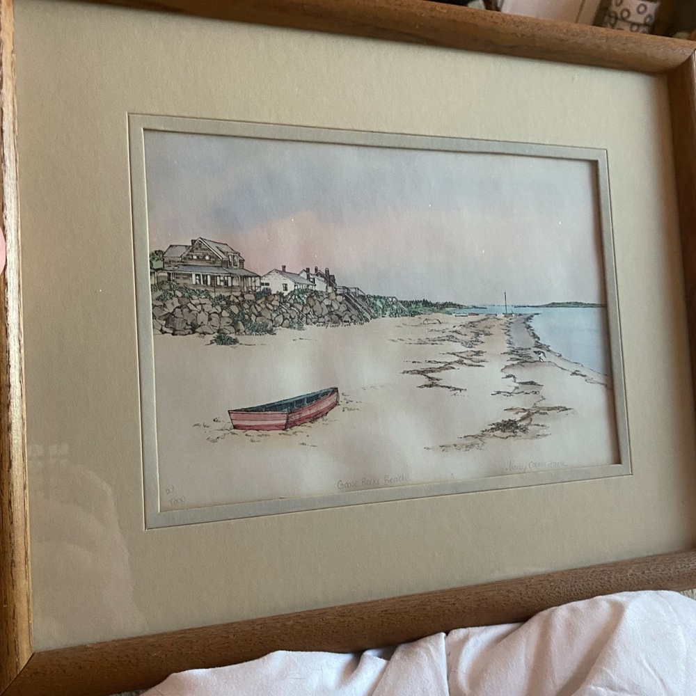 Goose Rocks Beach Kennebunk Maine Framed Print Numbered signed Nancy Cooper Funk
